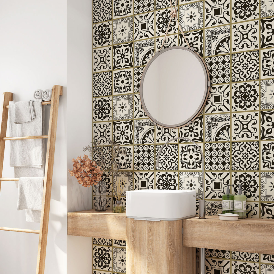 Vinilo Adhesivo para baño - Baldosas de cemento