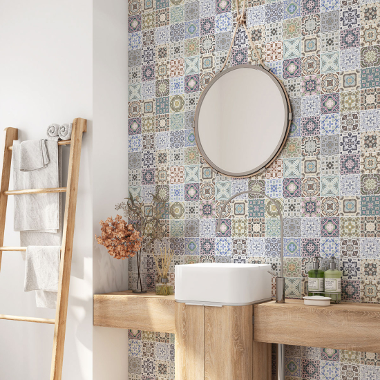 Vinilo Adhesivo para baño - Baldosas de cemento