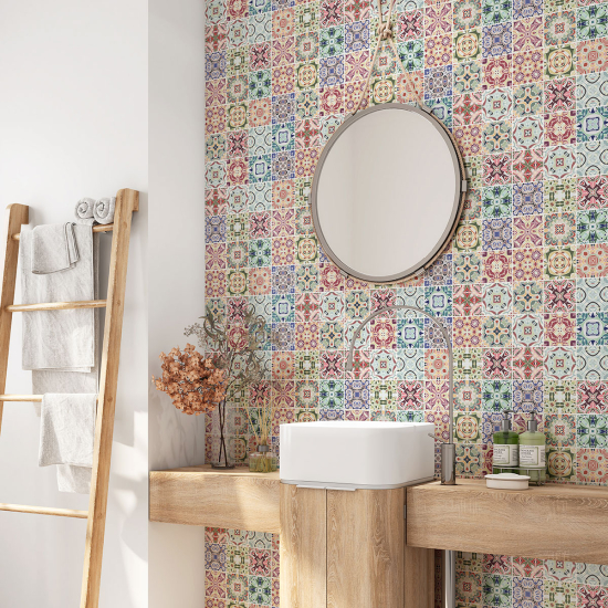 Vinilo Adhesivo para baño - Baldosas de cemento