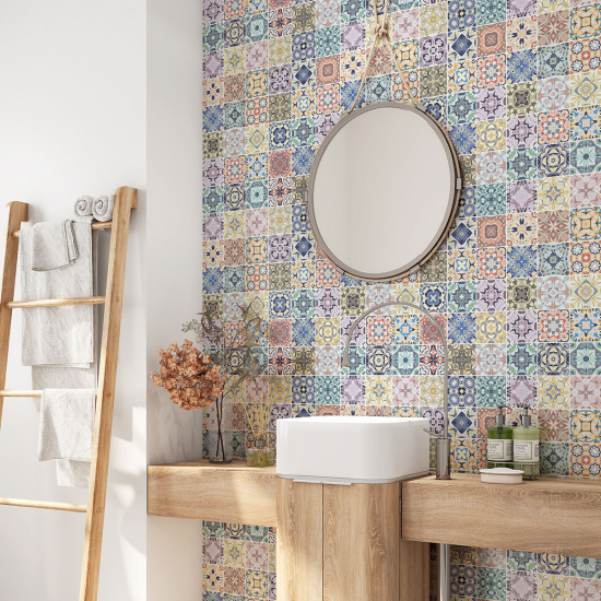 Vinilo Adhesivo para baño - Baldosas de cemento