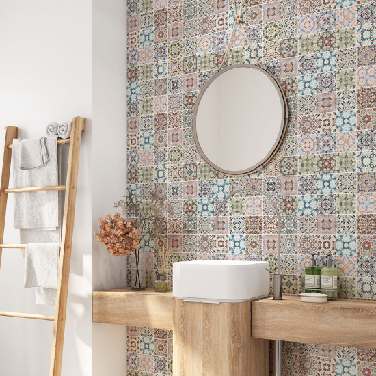 Vinilo Adhesivo para baño - Baldosas de cemento