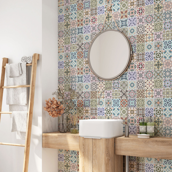 Vinilo Adhesivo para baño - Baldosas de cemento