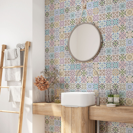 Vinilo Adhesivo para baño - Baldosas de cemento