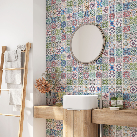 Vinilo Adhesivo para baño - Baldosas de cemento