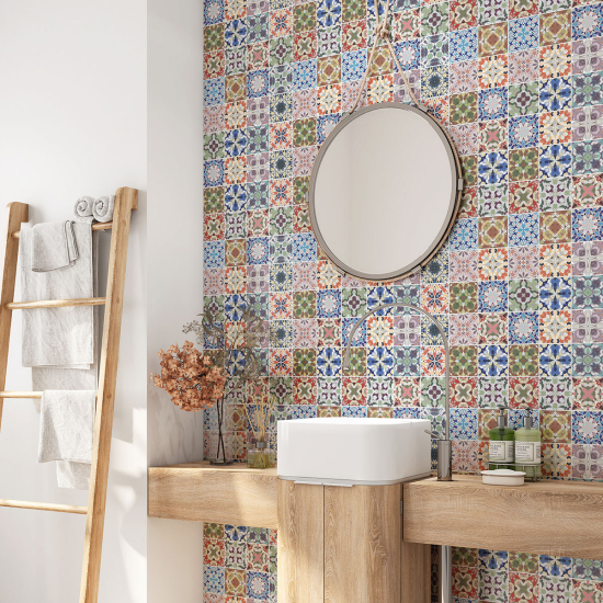 Vinilo Adhesivo para baño - Baldosas de cemento
