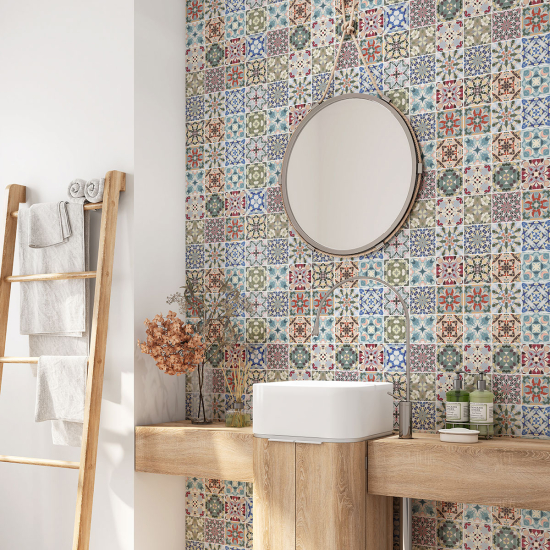 Vinilo Adhesivo para baño - Baldosas de cemento