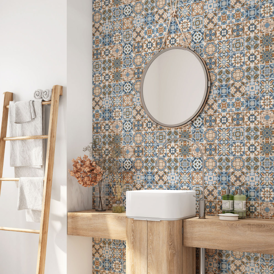 Vinilo Adhesivo para baño - Baldosas de cemento