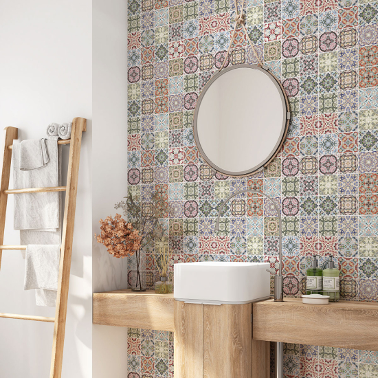 Vinilo Adhesivo para baño - Baldosas de cemento