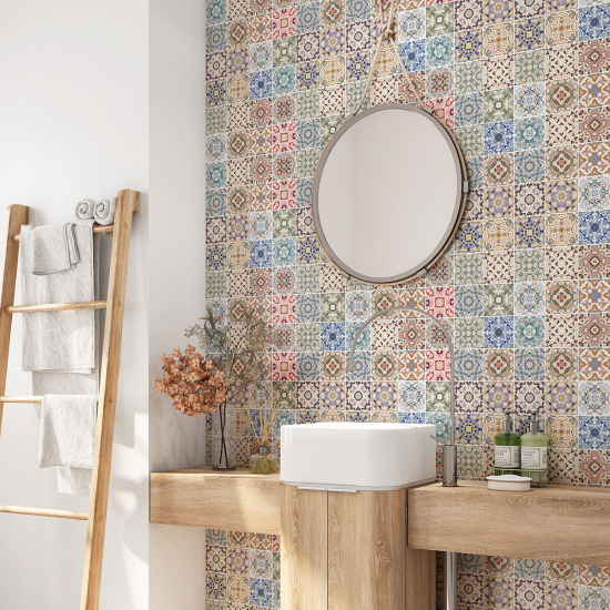 Vinilo Adhesivo para baño - Baldosas de cemento