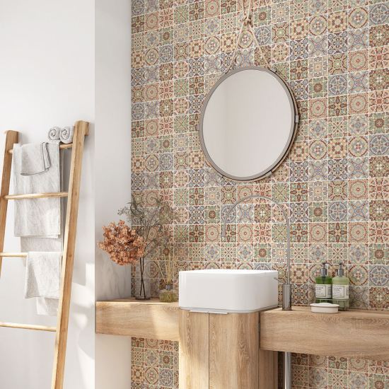Vinilo Adhesivo para baño - Baldosas de cemento