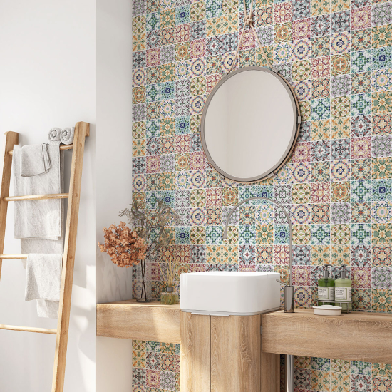 Vinilo Adhesivo para baño - Baldosas de cemento
