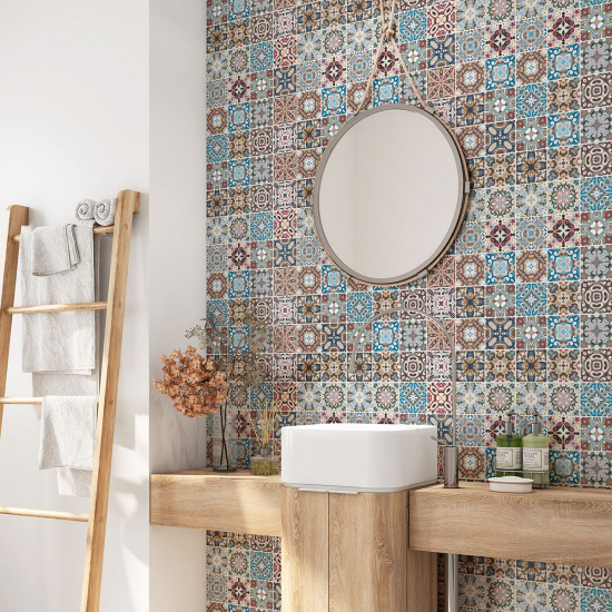 Vinilo Adhesivo para baño - Baldosas de cemento
