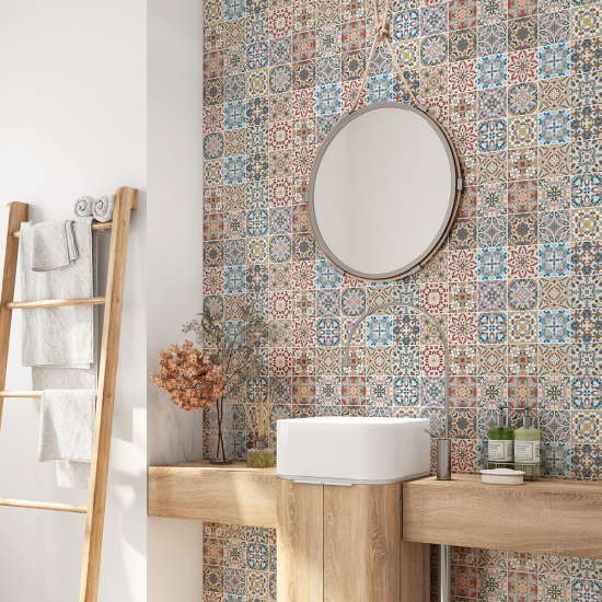 Vinilo Adhesivo para baño - Baldosas de cemento