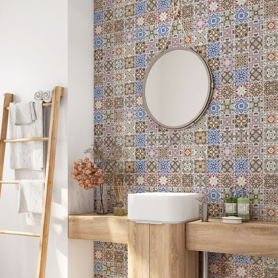 Vinilo Adhesivo para baño - Baldosas de cemento