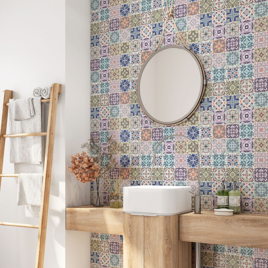 Vinilo Adhesivo para baño - Baldosas de cemento