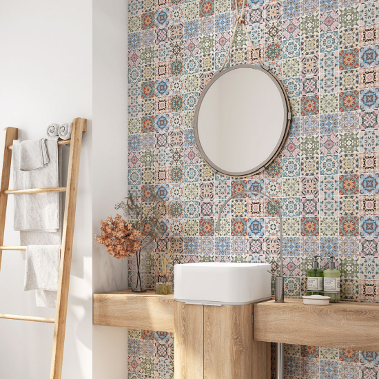 Vinilo Adhesivo para baño - Baldosas de cemento