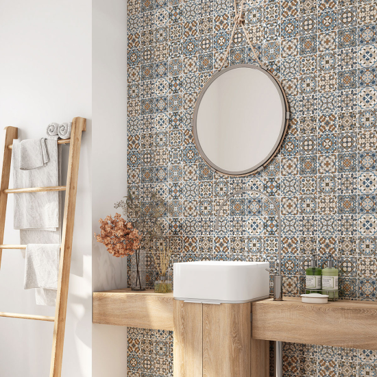 Vinilo Adhesivo para baño - Baldosas de cemento