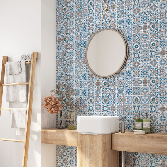 Vinilo Adhesivo para baño - Baldosas de cemento