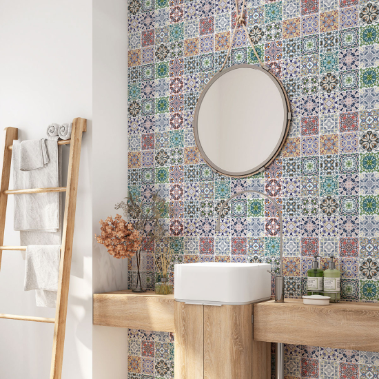 Vinilo Adhesivo para baño - Baldosas de cemento