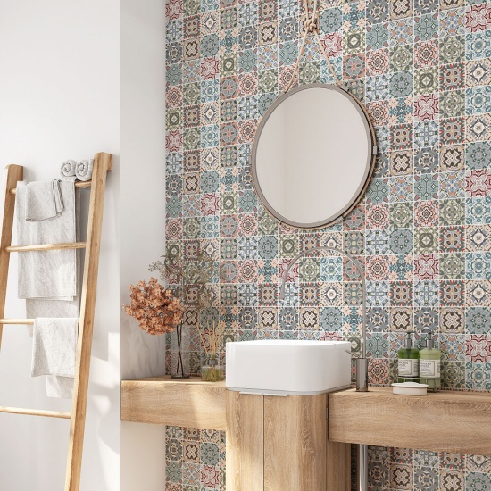 Vinilo Adhesivo para baño - Baldosas de cemento