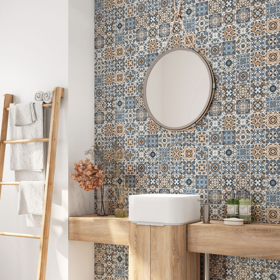 Vinilo Adhesivo para baño - Baldosas de cemento