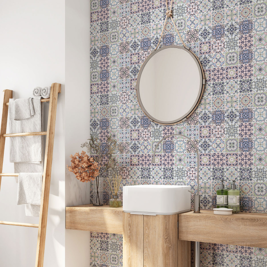 Vinilo Adhesivo para baño - Baldosas de cemento
