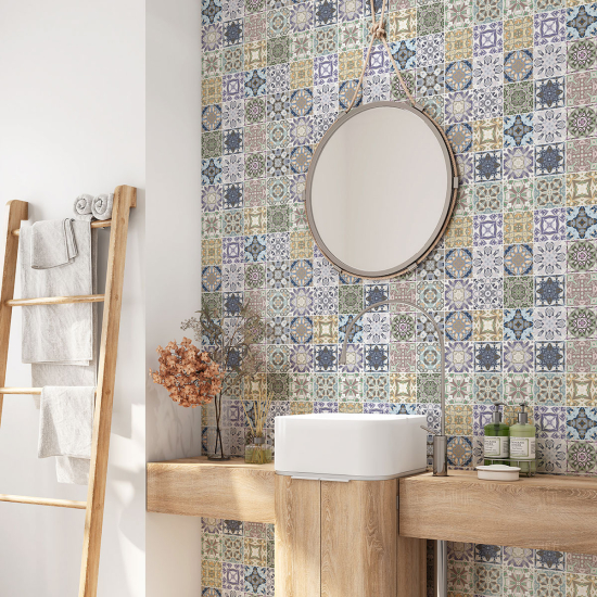 Vinilo Adhesivo para baño - Baldosas de cemento