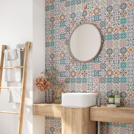 Vinilo Adhesivo para baño - Baldosas de cemento