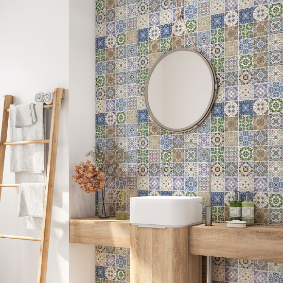 Vinilo Adhesivo para baño - Baldosas de cemento