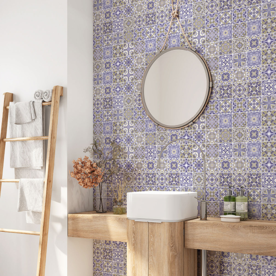 Vinilo Adhesivo para baño - Baldosas de cemento