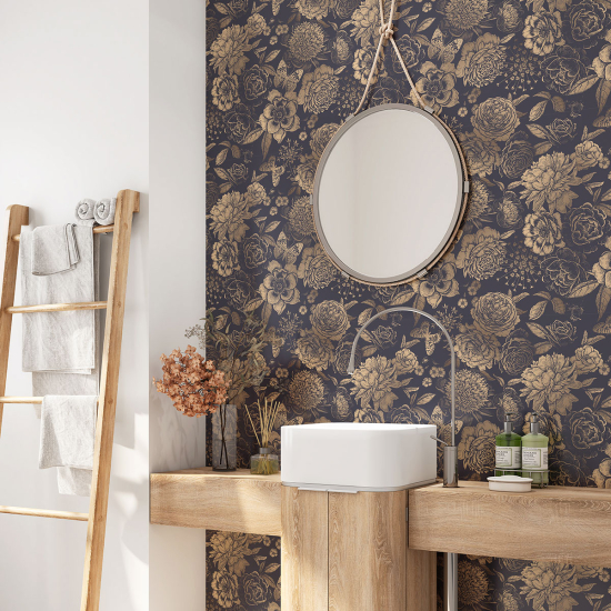 Vinilo Adhesivo para baño - Flores Mariposas