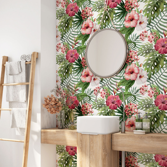 Vinilo Adhesivo para baño - Hojas de palmeras