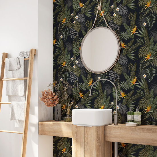 Vinilo Adhesivo para baño - Hojas tropicales