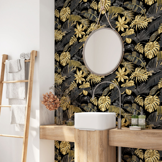 Vinilo Adhesivo para baño - Hojas Tropicales