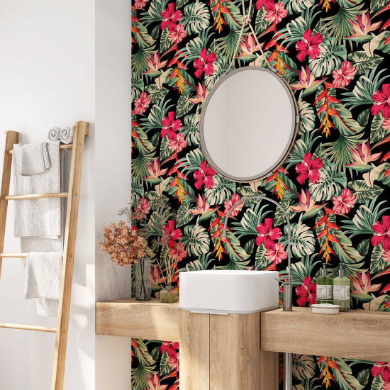 Vinilo Adhesivo para baño - Hojas Tropicales