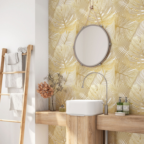 Vinilo Adhesivo para baño - Hojas Tropicales