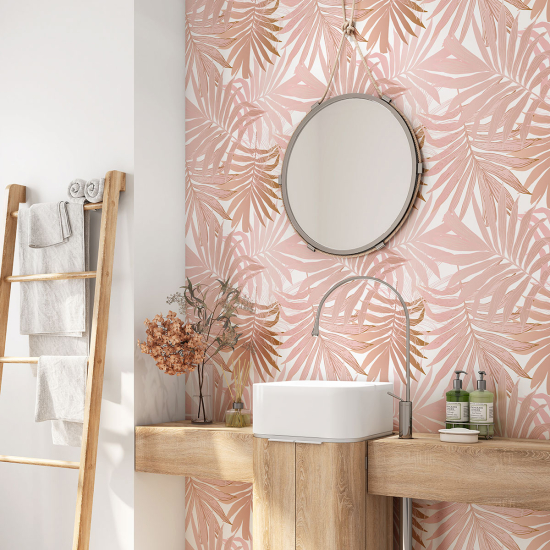 Vinilo Adhesivo para baño - Hojas Tropicales