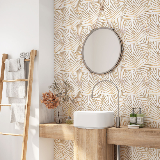 Vinilo Adhesivo para baño - Hojas Tropicales