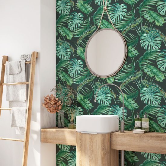 Vinilo Adhesivo para baño - Hojas Tropicales