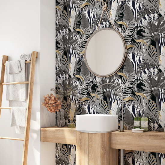 Vinilo Adhesivo para baño - Hojas Tropicales