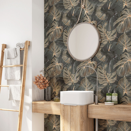 Vinilo Adhesivo para baño - Hojas tropicales