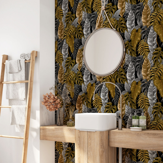Vinilo Adhesivo para baño - Hojas Tropicales