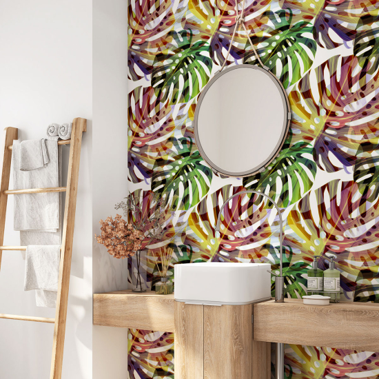 Vinilo Adhesivo para baño - Hojas Tropicales