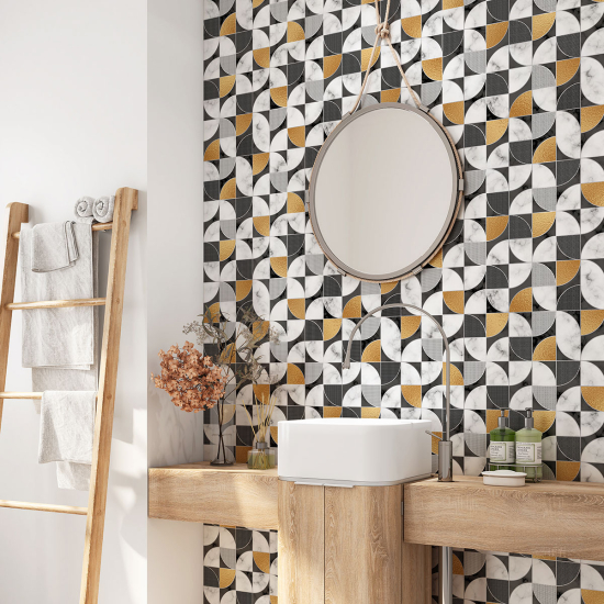 Vinilo Adhesivo para baño - Motivo geométrico
