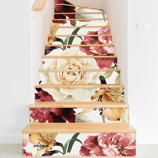 Vinilo Adhesivo para escaleras - Flores