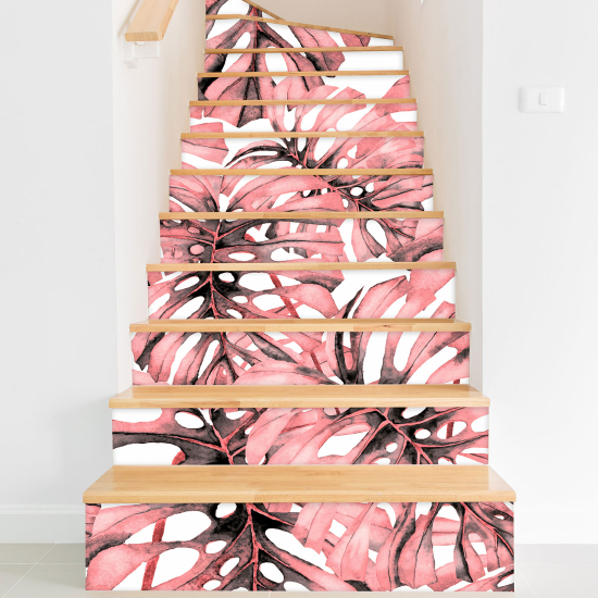 Vinilo Adhesivo para escaleras - Flores tropicales
