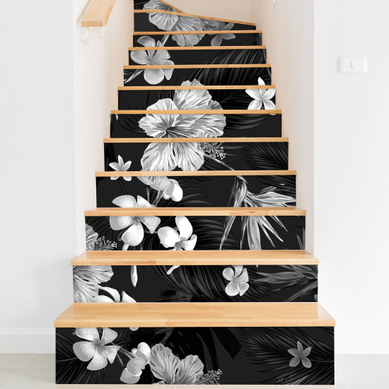 Vinilo Adhesivo para escaleras - Flores tropicales