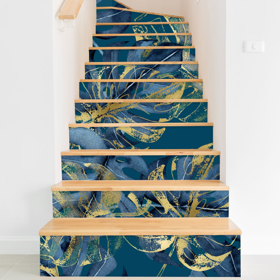Vinilo Adhesivo para escaleras - Hojas coloreadas