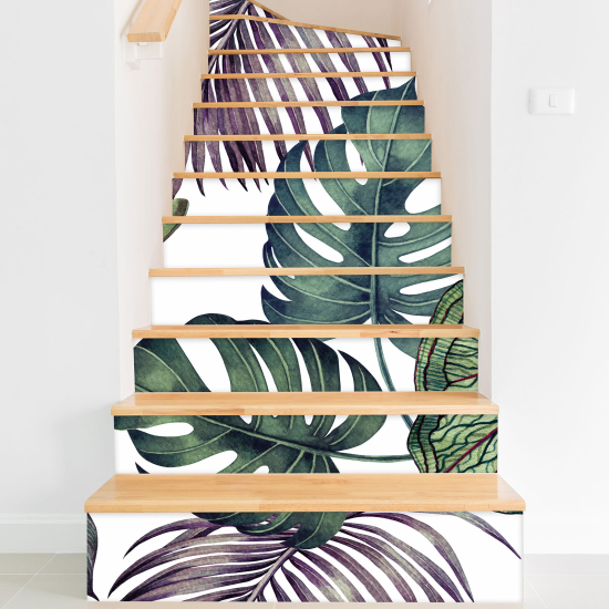 Vinilo Adhesivo para escaleras - Hojas tropicales