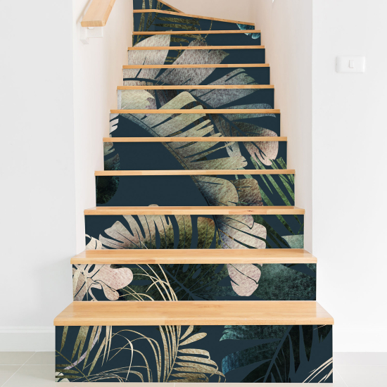 Vinilo Adhesivo para escaleras - Hojas tropicales
